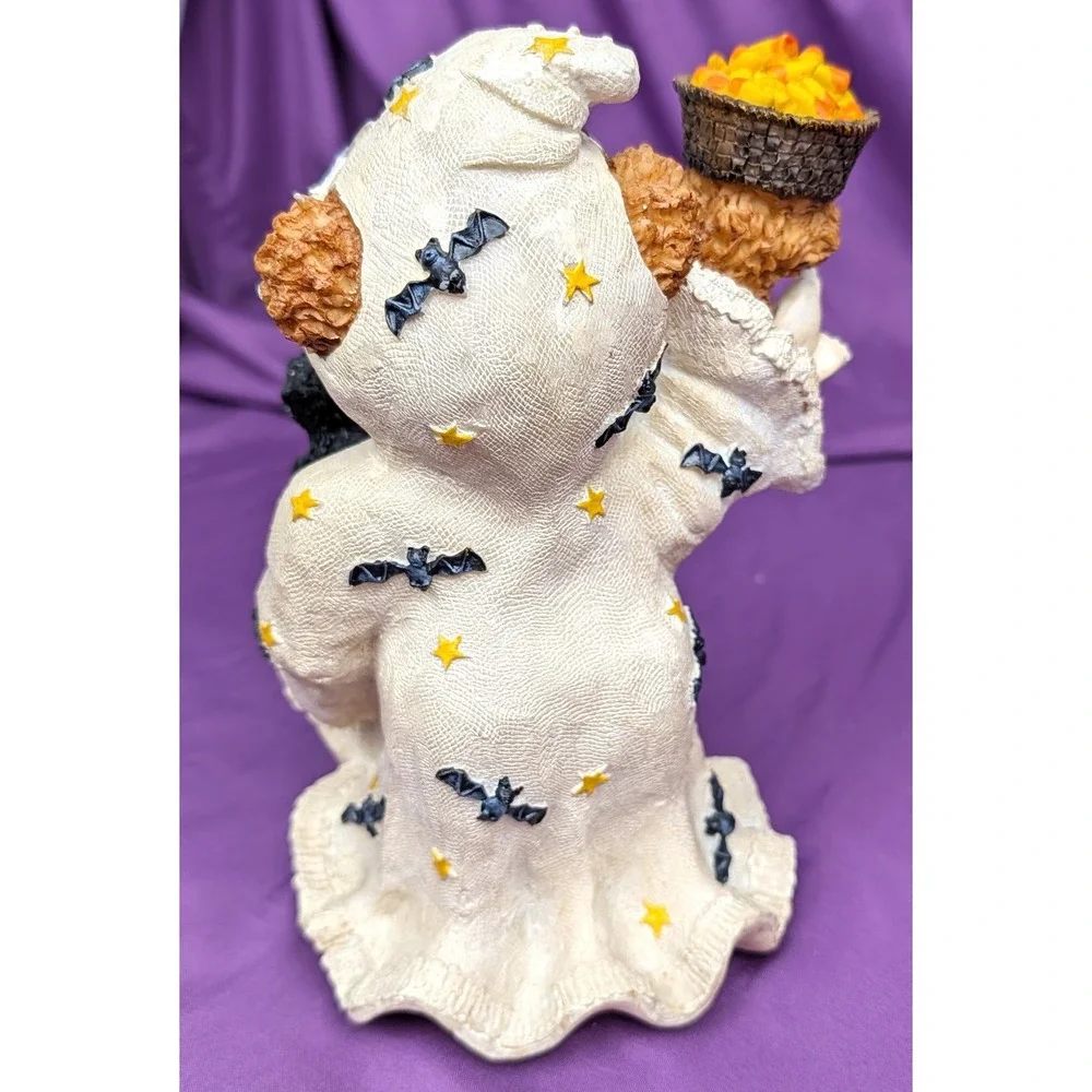 Vintage Bear Ghost SpiderCat Candy White Resin Figurine 8.5
